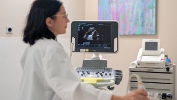 Pränataldiagnostik und fachärztliche Betreuung: Ultraschallbild in der Münchner Praxis.